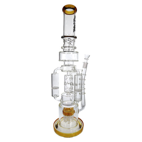 20 INCH ZOMBIE GLASS GEAR PERCOLATOR WITH TRIPLE HONEYCOMB BARRELS GLASS WATER PIPE 1638GM  